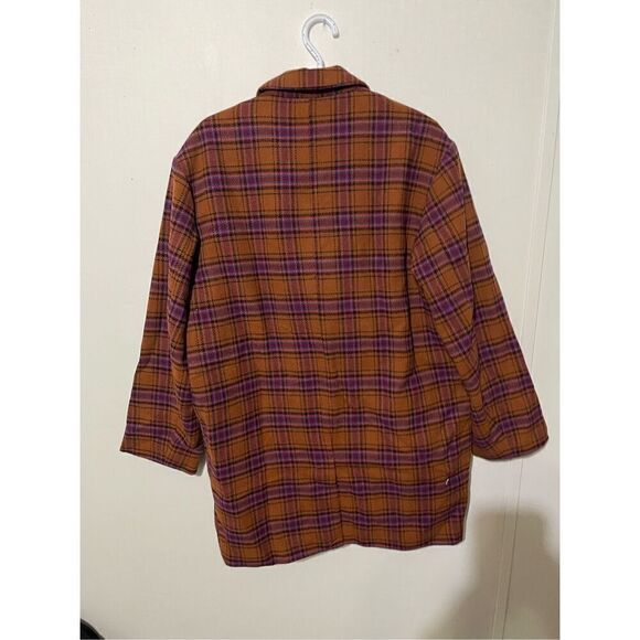 NWOT A New Day Women’s Large Brown Plaid Wool Blend Overcoat Jacket - Picture 5 of 5